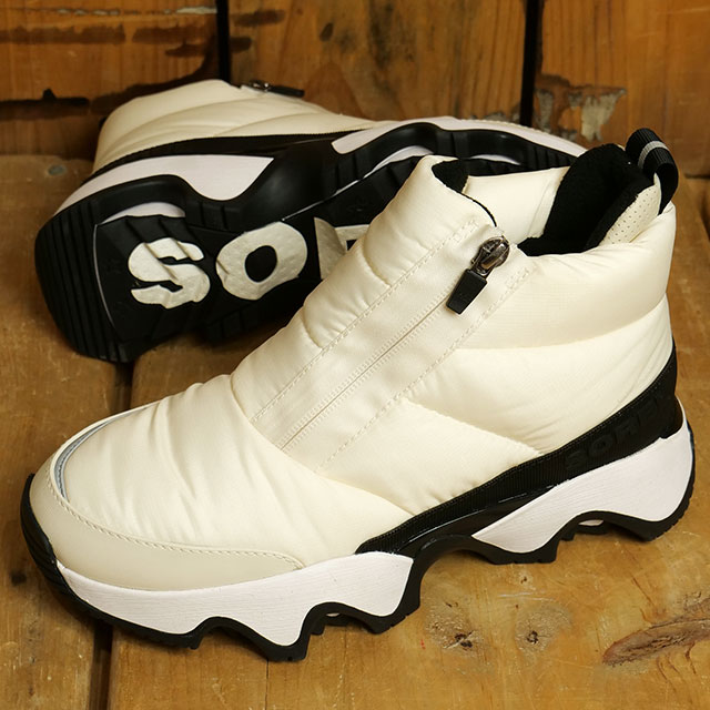 ソレル SOREL ブーツ キネティックインパクトパフィージップ ウォータープルーフ [NL5044-191 FW24] W KINETIC IMPACT PUFFY ZIP WP レディース 靴 防水 スノーブーツ ウィンターブーツ Chalk/Black【s】 正規取扱店