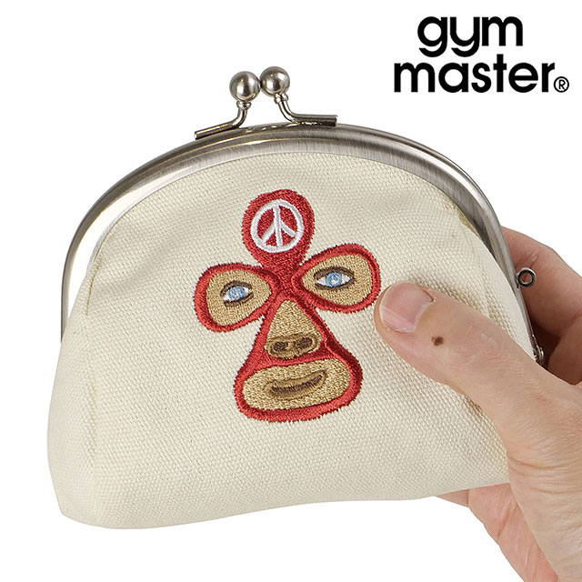 ジムマスター GYM MASTER 覆面レスラー ガマグチポーチ （G421735-01 FW24） メンズ・レディース 小物入れ ミニ財布 がま口 ホワイト 【メール便可】