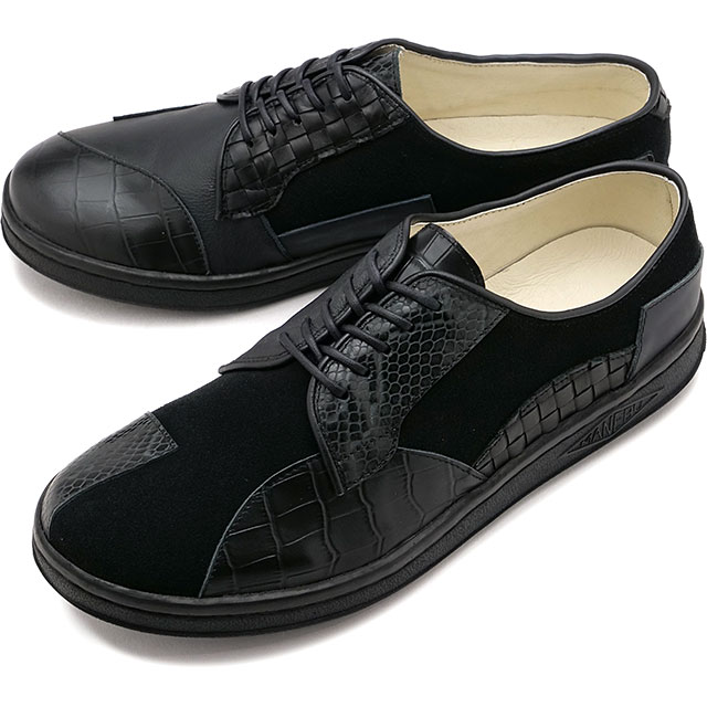 【8/31まで！最大100％ポイントバック！】マネブ MANEBU レザーシューズ ヒヒンテン ミックス （MNB-075B-PW FW24） HIHINTEN MIX メンズ 靴 プレーントゥ アシンメトリー BLACK 正規取扱店【e】 【ts】