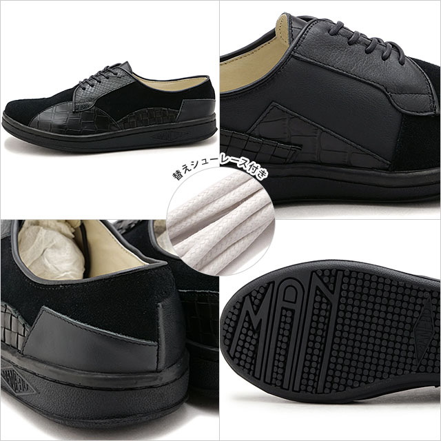 【8/31まで！最大100％ポイントバック！】マネブ MANEBU レザーシューズ ヒヒンテン ミックス （MNB-075B-PW FW24） HIHINTEN MIX メンズ 靴 プレーントゥ アシンメトリー BLACK 正規取扱店【e】 【ts】
