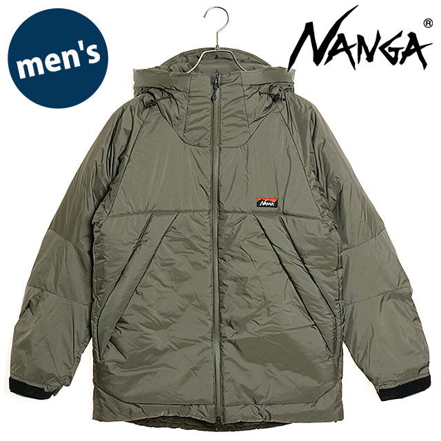 [ ブランド ] ナンガ　NANGA [ ジャンル ] ダウンジャケット [ 素　 材 ] 表生地：100％ AURORA TEX ナイロン 裏生地：40dn ナイロンタフタ ダウン：DX（760FP) ダウン量：150g [ サイズ ] 着丈×身幅×裄丈（cm） Mサイズ：78×62×91 Lサイズ：80×64×93.5 ※カタログ表記サイズの為、実寸とは値が異なる場合がございます。 超上質ダウンを使ったNANGAの国産ダウンジャケット！ 『NANGA』は、1941年に先代「横田晃」によって、近江真綿布団の産地からスタートした、羽毛の町から生まれた寝袋メーカーです。社名「ナンガ」はヒマラヤ山脈にある「ナンガ・パルバット」に由来しています。ナンガ・パルバットは標高8126mで世界で9番目に高く、別名「人喰い山」とも恐れられ、今までにたくさんの遭難者を出してきた登頂が困難な山のことを指し、その社名には創業者横田晃の「困難だからこそやってやろう、みんなが登らんとこを登ったろう」という思いが込められています。そのNANGAのこだわりは羽毛です。長年培ってきた、羽毛の選定・洗毛・管理のノウハウによって、よりあたたかい羽毛製品を作り続けることができています。 万能ダウンジャケット『AURORA TEX DOWN JACKET』から、日本製の「IBUKI」がラインナップ！表地には、NANGAオリジナル防水透湿素材「オーロラテックス」を使用。耐水圧20,000mmで、雨などの侵入を防ぎます。また、透湿性にも優れ（6,000g/m2/24hrs）、衣類内が蒸れることなく、ドライで快適な着心地をキープ。フロントのネックラインを深めに設定し、首周りの立ち上がりがきれいなデザインになりました。ツバが付いたフードと、ベルクロでしっかりと留めることができる袖口が、雨や外気の侵入をより強固に防止。内襟を設けることでネック部分の保温性が高まり、皮脂汚れや汗などからも守ります。また、内側には細腹（さいばら）を設け、外側の構造線と内側の構造線をずらすことによりダウンのコールドスポットを無くした仕様。大きく設定された胸ポケットや、前身ごろの内側にもメッシュポケットとファスナーポケットがあり、収納機能も拡充されています。左胸に織ネームあり。シンプルなデザインで、コーディネートを選ばず街でもアウトドアでも活躍する万能スペックのアウターです。 アパレル/洋服/アウター/オーロラダウンジャケット/ダウンパーカー/アウトドア/日本製/Made in Japan/国産/防水透湿/メンズ/グレー ※在庫の管理には万全を期しておりますが、実店舗との在庫共有や仕入先様在庫状況の変化により売り違いが発生してしまう場合もございます。誠に恐れ入りますがご理解の上、ご了承下さい。