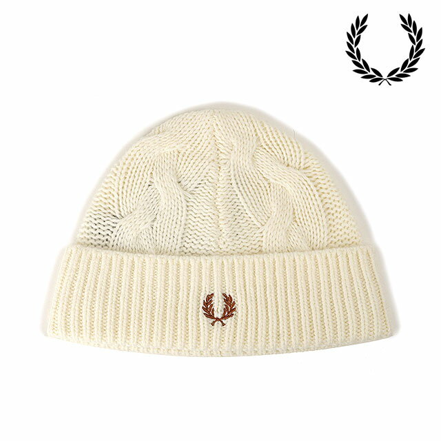 フレッドペリー FRED PERRY ラムズウール ケーブルビーニー [C8135-560 FW24Q4] LAMBSWOOL CABLE BEANIE メンズ・レディース 帽子 ニットキャップ ニット帽 小物 ECRU 【メール便可】のサムネイル