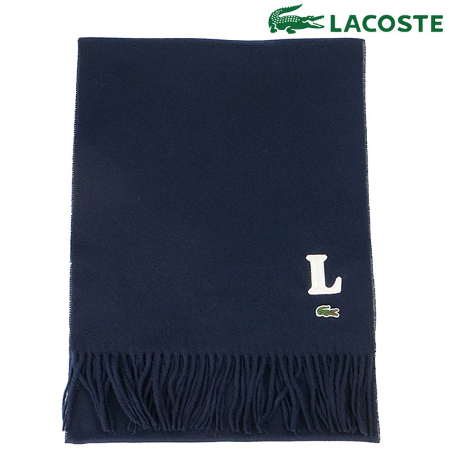 【4/30まで!最大100%ポイントバック!】ラコステ LACOSTE Lステッチマフラー (RE017J-99-166 FW24) メンズ・レディース 小物 アクセサリー ストール 防寒 ネイビー【ts】 正規取扱店【e】