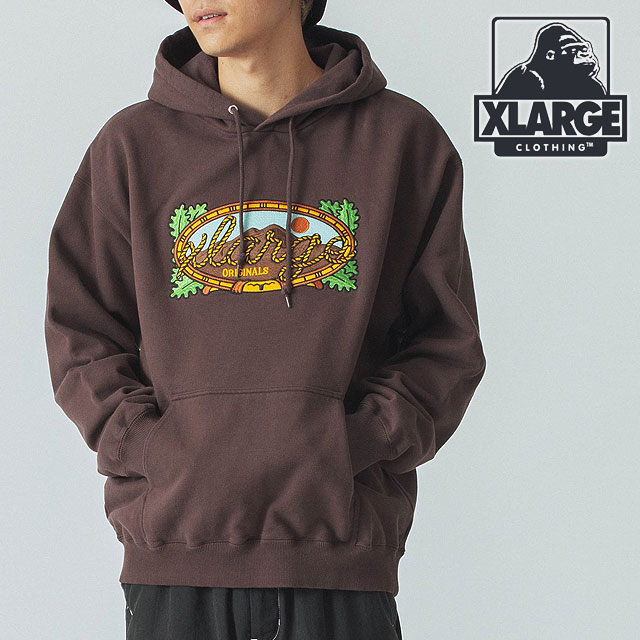 樂天商城 - 【35%OFF/SALE】【ラスト1着】XLARGE エクストララージ ロープロゴ フーデッド スウェットシャツ [101244012006 FW24WINTER] ROPE LOGO HOODED SWEATSHIRT メンズ x-large エックスラージ トップス プルオーバー フーディー BROWN 正規取扱店【ts】【e】