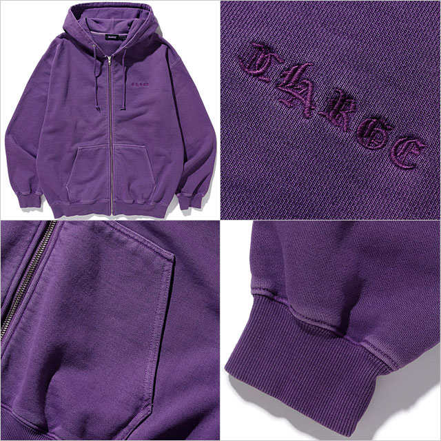 【7/31まで！最大100％ポイントバック！】エクストララージ XLARGE ピグメントダイ エンボスロゴ ジップフーデッド スウェットシャツ （101233012033 FW24SPOT） PIGMENT DYED EMBOSS LOGO ZIP HOODED SWEATSHIRT メンズ x-large パーカー フーディー PURPLE