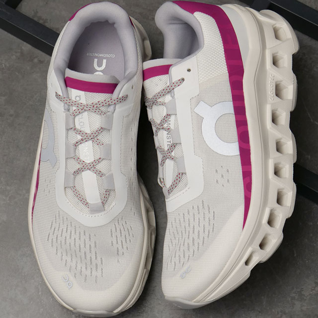 オン On スニーカー クラウドモンスター ウィメンズ [3WD10104038 FW25] Cloudmonster W レディース 女性用 靴 ランニングシューズ 長距ラン 軽量 Ivory/Grenadine 正規取扱店