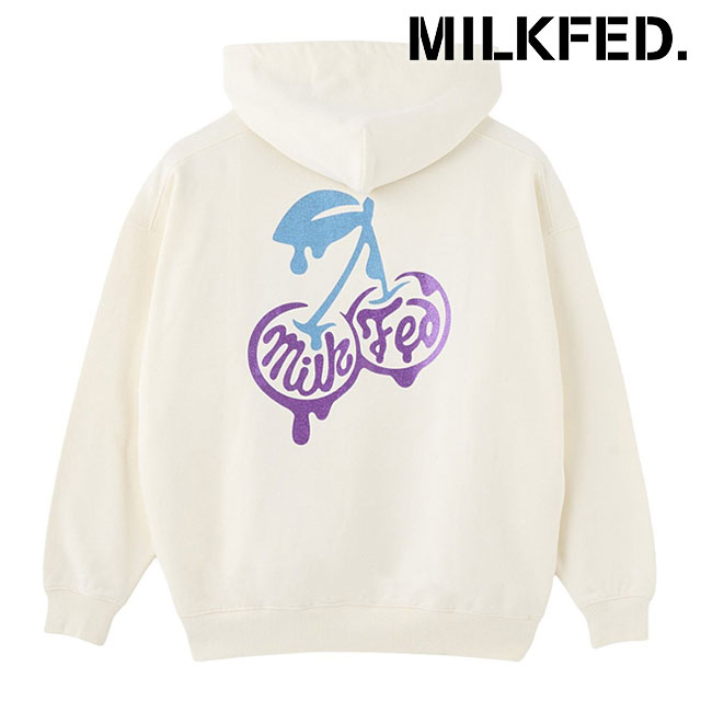 【30%OFF/SALE】ミルクフェド MILKFED. メルティチェリー スウェットフーディー [103254012007 FW25] MELTY CHERRY SWEAT HOODIE レディース トップス プルオーバーパーカー オフホワイト 正規取扱店【ts】【e】