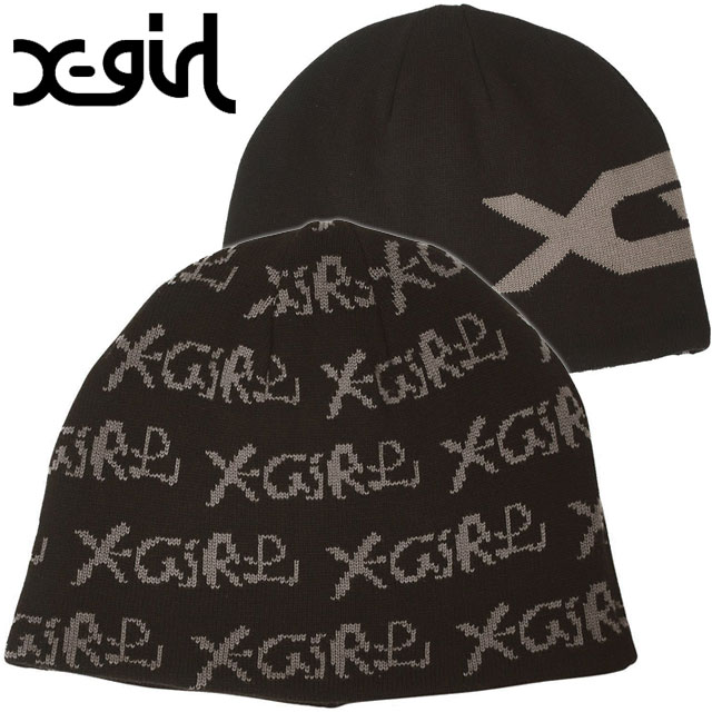 ���å��������� X-girl ��С����֥� ���㥬���ɥӡ��ˡ� [105254051008 FW25] REVERSIBLE JACQUARD BEANIE ��...