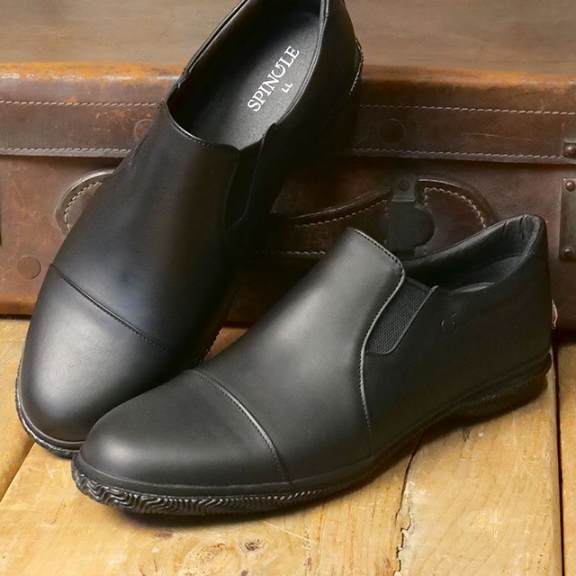 返品送料無料 スピングル SPINGLE スリッポン [SP6158-05 FW25] SP-6158 メンズ 靴 日本製 カウレザー 撥水 Black 正規取扱店