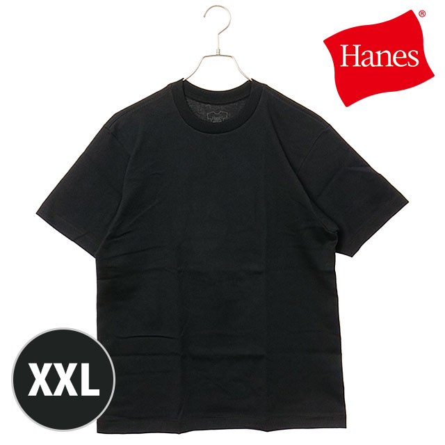 樂天商城 - 【最大100%ポイントバック】Hanes ヘインズ XXLサイズ ヘインズTシャツ クロ クルーネックTシャツ [HM1-D202 SS25] 1P Hanes T-SHIRTS KURO メンズ トップス アンダーウェア 半袖 無地 BLACK 正規取扱店
