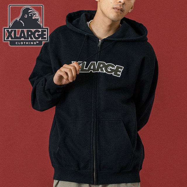 樂天商城 - 【20%OFF/SALE】XLARGE エクストララージ フーデッドスウェットシャツ [101254012012 FW25] STANDARD LOGO ZIP UP HOODED SWEATSHIRT メンズ トップス パーカー ブラック 正規取扱店【ts】【e】