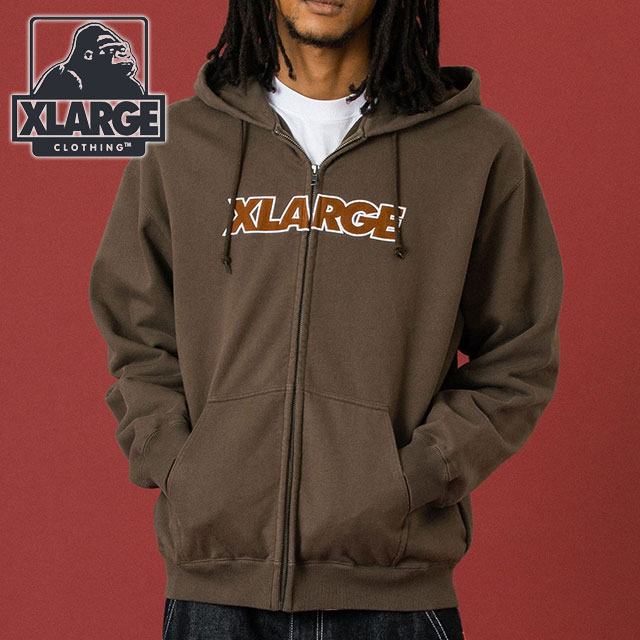 樂天商城 - 【20%OFF/SALE】XLARGE エクストララージ フーデッドスウェットシャツ [101254012012 FW25] STANDARD LOGO ZIP UP HOODED SWEATSHIRT メンズ トップス パーカー ブラウン 正規取扱店【ts】【e】