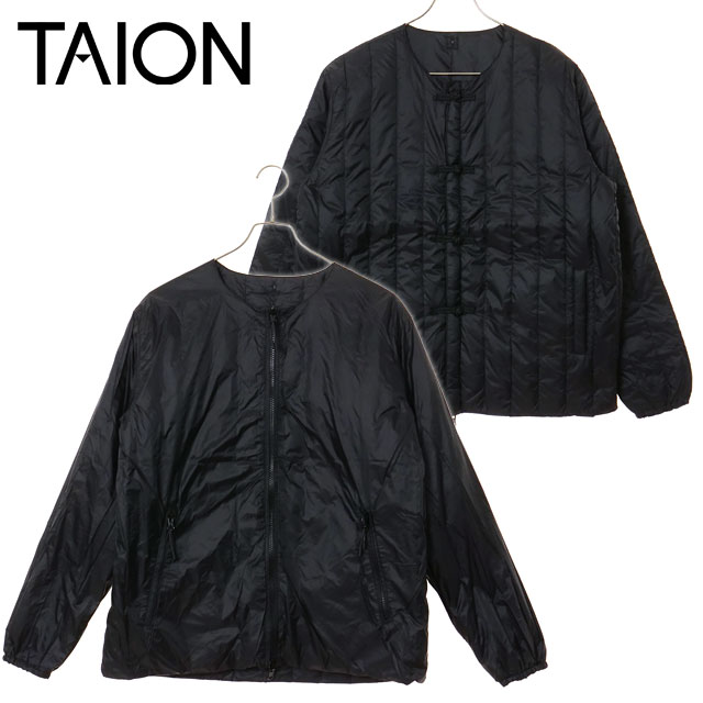 Down Coat - 【最大100%ポイントバック】TAION タイオン リバーシブルチャイナボタンインナーダウンジャケット [TAION-JK01JS FW25] U REVERSIBLE CHINA BUTTON INNER DOWN JACKET メンズ・レディース アウター 2WAY JAPAN SPECIAL BK×BK 正規取扱店