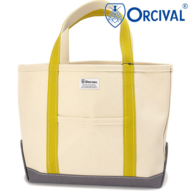 オーシバル｜ORCIVAL 当店はオーシバル正規取扱店です。ご安心してショッピングをお楽しみください。 商品情報 [ ブランド ] オーシバル　ORCIVAL [ ジャンル ] トートバッグ [ 素　 材 ] コットン100％ [ 原産国 ] 日本 [ サイズ ] W42×H30×D14（cm）　持ち手：40cm ※カタログ表記サイズの為、実寸とは値が異なる場合がございます。 毎日にちょうどいい、上質キャンバストートバッグ 1939年4月、『ORCIVAL（オーシバル）』は蜂のエンブレムと共に誕生したブランドです。 ブランドの名前はフランス中央・オーヴェルニュ地方にあるORCIVALという同名の小さな村にちなんで創設者のチャールズ・バートによって名付けられました。その品質に裏打ちされた物づくりはオーシバルが長年愛され続けている理由であり、そのルーツが根本的には品質にある事は今も変わりません。オーシバルは作り手の情熱を使い手と共有しているからこそ時代を超えたフレンチマリンの代表的なブランドとして広く認知されるようになりました。 ORCIVAL定番のミディアムサイズのキャンバストートバッグです。紡績から織り、染色まで全て国産にこだわったハリコシのある高密度4号帆布を使用。厚みのある高密度帆布が織れる貴重なレピア織機を使用し、糸・織り・染色それぞれの工程において職人により吟味された高品位な素材です。マチもしっかりと取られており、A4サイズや水筒などの立体的な荷物もきれいに収納可能。機能美と普遍性を兼ね備えた、大人にふさわしい日常バッグです。 かばん 鞄 バッグ bag トートバッグ キャンバストート ミディアム 中サイズ 通勤 通学 旅行 トラベル マザーズバッグ 4号帆布 コットン100% 高密度 レピア織 ハリコシ 丈夫 外ポケット フレンチ デイリー エコバッグ 日本製 国産 メイドインジャパン メンズ レディース ユニセックス 製造国:日本 ※在庫の管理には万全を期しておりますが、実店舗との在庫共有や仕入先様在庫状況の変化により売り違いが発生してしまう場合もございます。誠に恐れ入りますがご理解の上ご了承下さい。