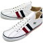 【即納】maccheronian マカロニアン レザー スニーカー 靴 2215L WHITE/RED/NAVY【コンビニ受取対応商品】