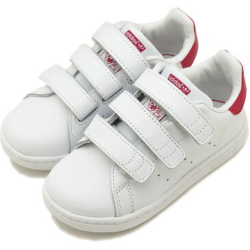 【月間優良ショップ】【13〜16.5cm】adidas アディダス スニーカー 靴 キッズ オリジナルス STAN SMITH CF I スタンスミス コンフォート ベルクロ インファント Rホワイト/Rホワイト/ボールドピンク （BZ0523）