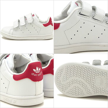 【月間優良ショップ】【13〜16.5cm】adidas アディダス スニーカー 靴 キッズ オリジナルス STAN SMITH CF I スタンスミス コンフォート ベルクロ インファント Rホワイト/Rホワイト/ボールドピンク （BZ0523）