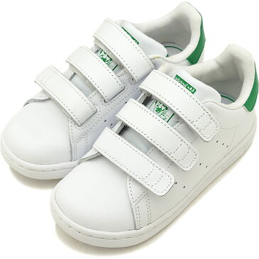 【月間優良ショップ】【13〜16.5cm】adidas アディダス スニーカー 靴 キッズ オリジナルス STAN SMITH CF I スタンスミス コンフォート ベルクロ インファント Rホワイト/Rホワイト/グリーン （BZ0520 SS18）