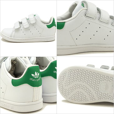 【月間優良ショップ】【13〜16.5cm】adidas アディダス スニーカー 靴 キッズ オリジナルス STAN SMITH CF I スタンスミス コンフォート ベルクロ インファント Rホワイト/Rホワイト/グリーン （BZ0520 SS18）