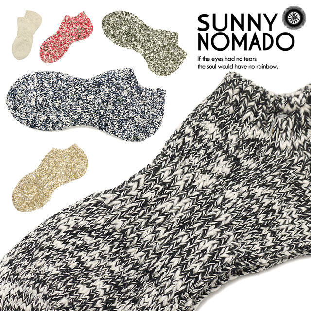 サニーノマド SUNNY NOMADO 日本製奈良産 綿麻混 靴下 スラブネップスニーカー ソ...