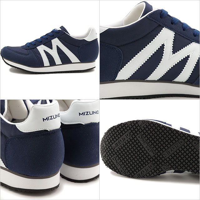 【サイズ交換片道送料無料】ミズノ Mライン MIZUNO M-Line 国産スニーカー MR-1 （D1GA1850-14） メンズ・レディース 日本製 靴 ネイビー/ホワイト【e】