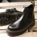 ドクターマーチン Dr.Martens サイドゴアブーツ クアッド ポリッシュド スムース 2976 QUAD POLISHED SMOOTH メンズ レディース 厚底ブーツ 靴 BLACK ブラック系 （24687001 FW19）【e】