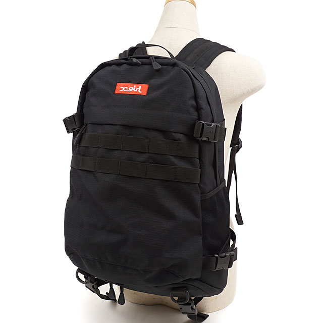 楽天SHOETIMEエックスガール X-girl リュック ミルズロゴ アドベンチャー バックパック MILLS LOGO ADVENTURE BACKPACK （105225053002 SS21） メンズ・レディース XGIRL 鞄 バッグ デイパック 通学 スクバ RED レッド系