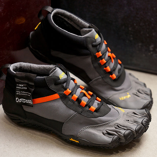 ビブラムファイブフィンガーズ Vibram FiveFingers 5本指シューズ アウトドア V-Trek Insulated （20M7802 FW20） メンズ アイストレックソール Black/Grey/Flame Red グレー系