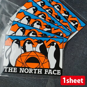 ザ・ノースフェイス THE NORTH FACE TNF プリントステッカー TNF Print Sticker （NN32121-AT SS21） キャンプ アウトドア 撥水 シール 車 自転車 スノーボード アンタークティカ オレンジ系【メール便可】