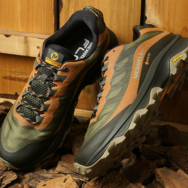 メレル MERRELL トレッキングシューズ モアブ スピード ゴアテックス M MOAB SPEED GORE-TEX （J066773 SS21） メンズ 軽量 完全防水 アウトドア スニーカー LICHEN カーキ系