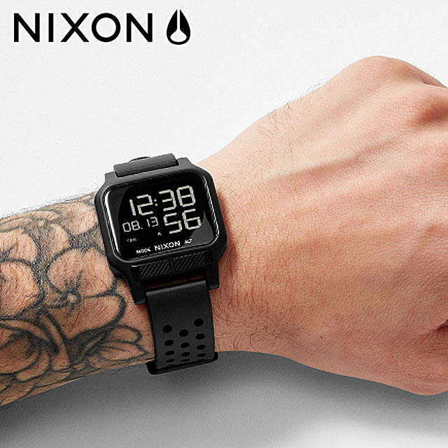 【返品・交換可】【メーカー2年保証】ニクソン NIXON 腕時計 ヒート （A1320001-00 SS22） Heat メンズ・レディース デジタル スポーツウォッチ ギフト All Black 黒 ブラック系