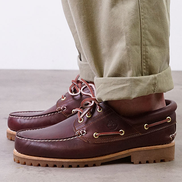 ティンバーランド Timberland デッキシューズ オーセンティック 3アイレット クラシック Authentics 3 Eye Classic 50009 SS22 メンズ 3ホール モカシン Burgundy Full Grain バーガンディー系