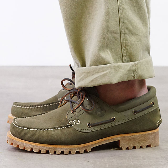 ティンバーランド Timberland デッキシューズ オーセンティック 3アイレット クラシック Authentics 3 Eye Classic （A2AA3 SS22） メンズ 3ホール モカシン Dark Green Suede カーキ系【s】【e】