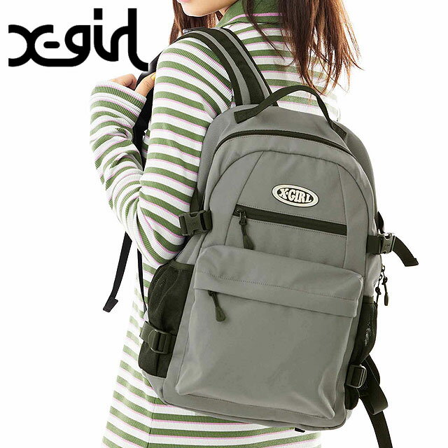 エックスガール リュック エックスガール X-girl リュック オーバルロゴ バックパック （105231053007 SS23） OVAL LOGO BACK PACK メンズ・レディース xgirl 鞄 バッグ デイパック GREY