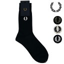 靴下 メンズ（2000円程度） フレッドペリー FRED PERRY エンブロイダード ソックス （F19995 SS23） EMBROIDERED SOCKS メンズ・レディース 靴下 ギフト クルーソックス【メール便可】