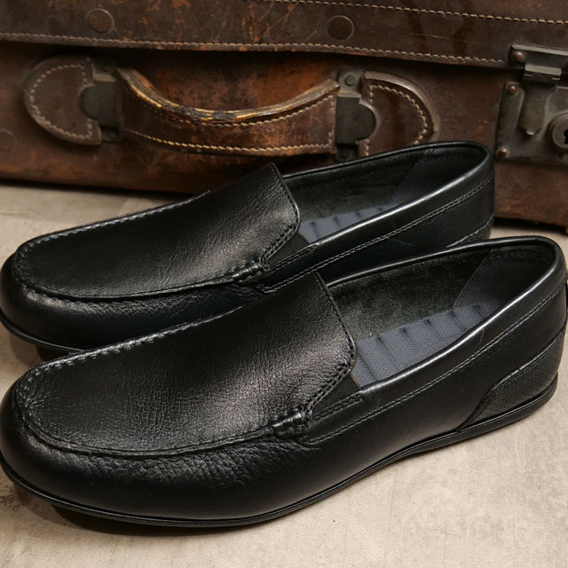 ロックポート ROCKPORT メンズ スリッポン マルコム スリップオン （CJ2275W SS23） Malcom Slip On レザーシューズ カジュアル靴 Black 黒 ブラック系