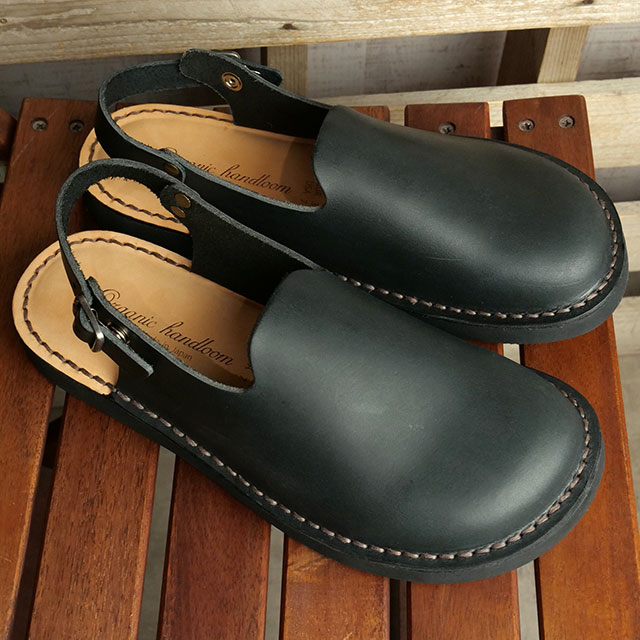 楽天SHOETIMEオーガニックハンドルーム Organic Handloom レディース クロックサンダル マイセン （OH007009 SS23） W MEISSEN 日本製 自然素材 オイルレザー ブラック