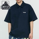 エクストララージ XLARGE メンズ スランテッド ロゴ ポロシャツ （101232013012 SS23SPOT） STANDARD LOGO POLO SHIRT x-large エックスラージ トップス 半袖 NAVY 紺 ネイビー系【ts】【e】