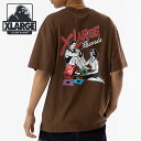 エクストララージ XLARGE メンズ リッスントゥザレコード ショートスリーブTシャツ （101232011068 SS23） LISTEN TO THE RECORD S/S TEE x-large エックスラージ トップス 半袖 BROWN【メール便可】