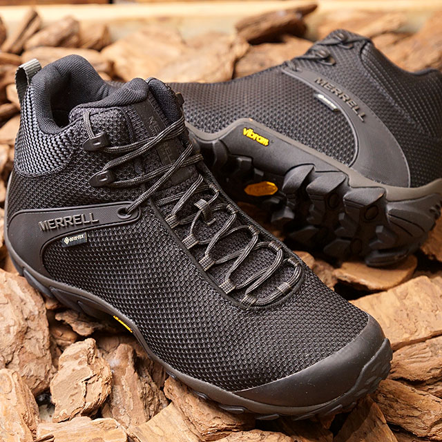 メレル MERRELL メンズ トレッキングシューズ カメレオン8 ストーム ミッド ゴアテックス （J034087 ） M CHAMELEON 8 STORM MID GORE-TEX 完全防水 アウトドア スニーカー BLACK 黒 ブラック系【s】【e】