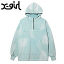 エックスガール X-girl レディース スウェット アノラックパーカー （105241012012 SS24） SWEAT ANORAK PARKA xgirl トップス フーディー LtBLUE