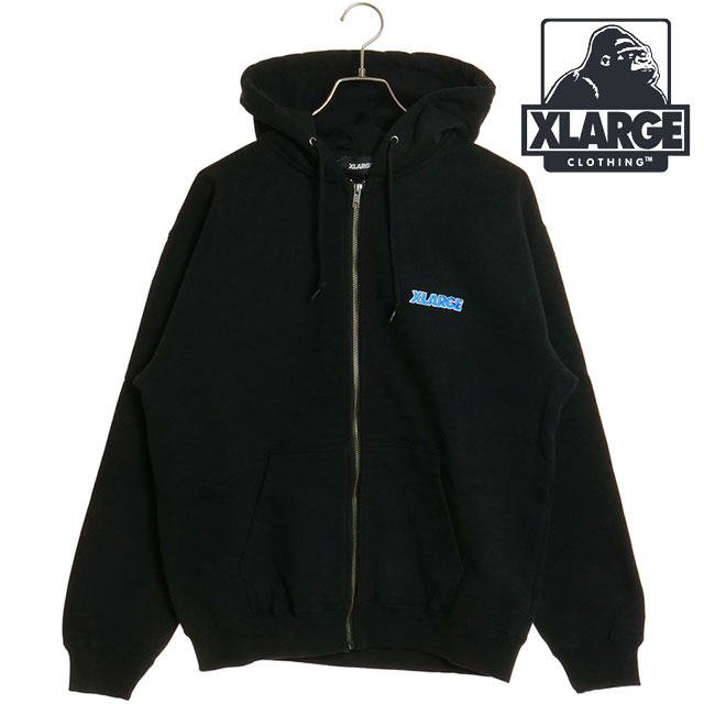 エクストララージ パーカー メンズ エクストララージ XLARGE メンズ スタンダードロゴ ジップフーデッドスウェットシャツ （101241012001 SS24） STANDARD LOGO ZIP HOODED SWEATSHIRT x-large エックスラージ トップス パーカー BLACK