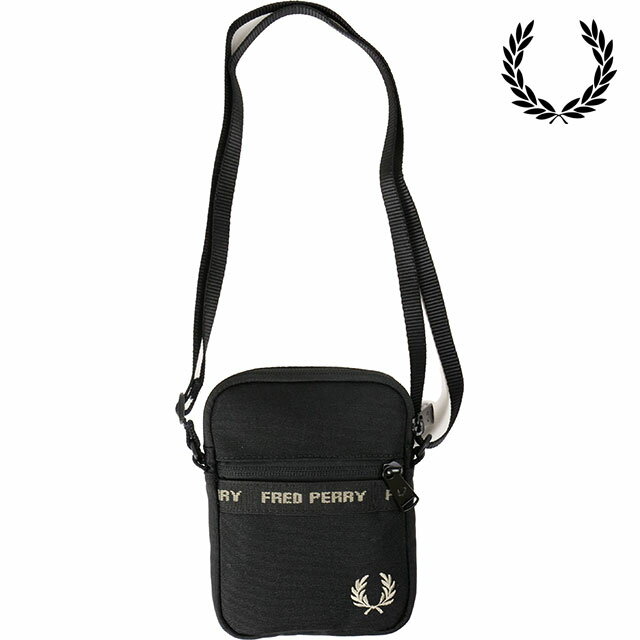 tbhy[ FRED PERRY tbhy[e[vh TChobO iL7299-V67 SS24j FP TAPED SIDE BAG YEfB[X  V_[obO BLACK/WARM-GREY y[։z