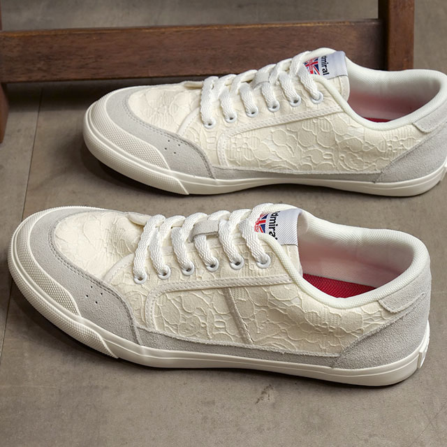 【2/28まで！最大100％ポイントバック！】アドミラル Admiral レディース スニーカー イノマー ファブリック （AD-607 SS24） INOMER F FABRIC 靴 シューズ レース White