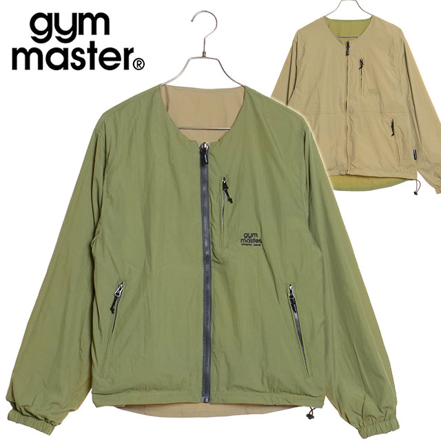 ジムマスター ノーカラージャケット メンズ ジムマスター GYM MASTER メンズ リバーシブルナイロンノーカラーJKT （G918634 SS24） リバーシブルナイロンノーカラーJKT アウター 防風ナイロンジャケット Lベージュ/Lオリーブ