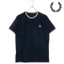 フレッドペリー トップス メンズ フレッドペリー FRED PERRY メンズ ツイン ティップド Tシャツ （M1588-795 SS24） TWIN TIPPED T-SHIRT トップス 半袖 クルーネック NAVY 【メール便可】