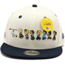 ニューエラ NEWERA キッズ コラボキャップ ピーナッツ スヌーピー （14124288 SS24） YOUTH 9FIFTY PEANUTS 男の子・女の子 帽子 子供 ユースサイズ（52-56cm）サイズ調整可能 クロームホワイト/ネイビー