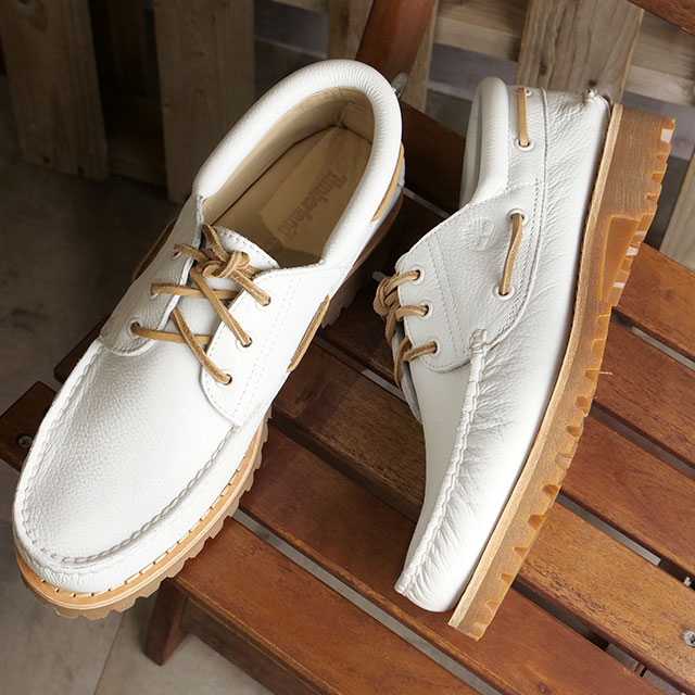 ティンバーランド Timberland メンズ オーセンティック 3アイ クラシック （A4149 SS24） M Authentics 3 Eye Classic 靴 モカシン デッキシューズ フルグレインレザー WHITE-FULL-GRAIN