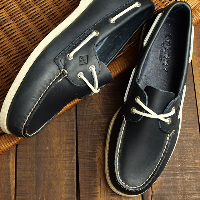 スペリートップサイダー SPERRY TOP-SIDER メンズ デッキシューズ エーオー ツーアイ ワイド STS10405 SS24 A/O 2-EYE W 靴 定番 NAVY