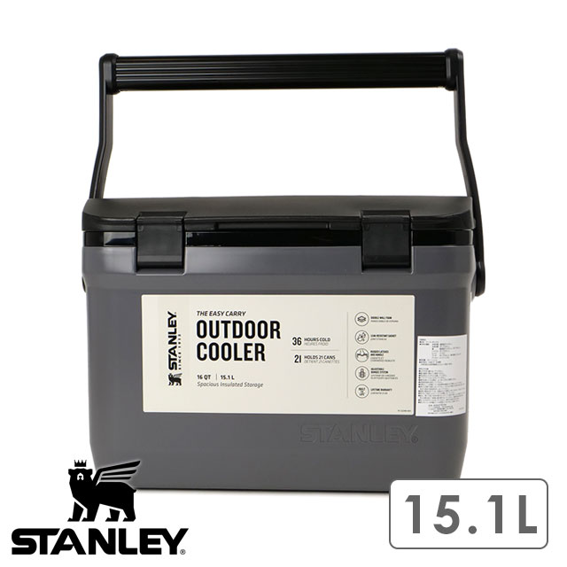 スタンレー STANLEY クーラーボックス The Easy-Carry Outdoor Cooler 15.1L （10-01623 SS24） メンズ・レディース キャンプ アウトドア レジャー イベント チャコール 